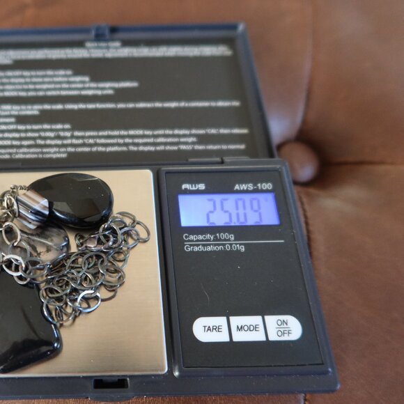 Black onyx beads and sterling silver Sherzada necklace pendant up to 18.25" - Picture 13 of 13